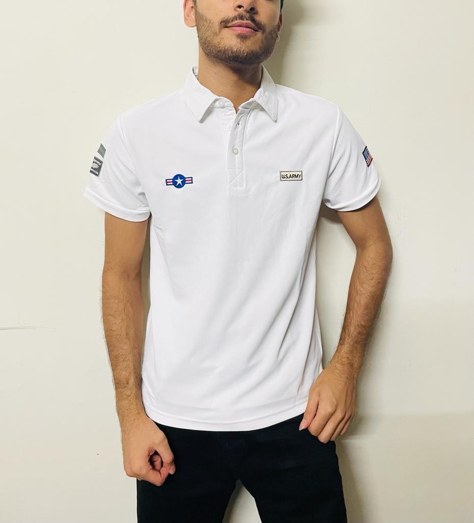 US Army Polo T-shirt | White Colour