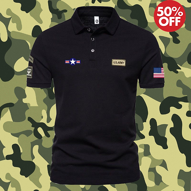 US Army Polo T-shirt | Black Colour
